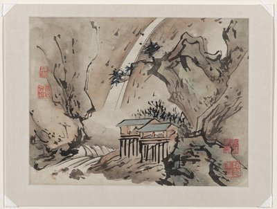 Vingerverf, uit een album van tien door Gao Qipei