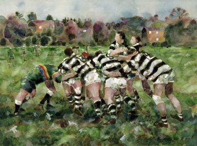 Een Rugbywedstrijd, 1989 door Gareth Lloyd Ball