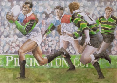 Rugbywedstrijd: Harlequins tegen Northampton, 1992 door Gareth Lloyd Ball