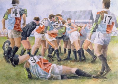 Rugbywedstrijd: Harlequins tegen Wasps, 1992 door Gareth Lloyd Ball