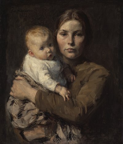 Moeder en kind, ca. 1906 door Julius Garibaldi Melchers