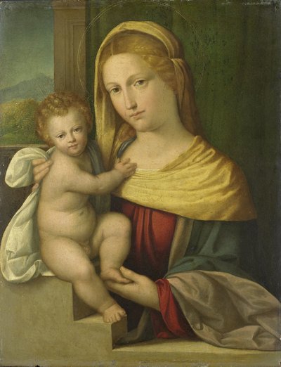 Madonna en Kind door Garofalo