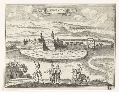 Gezicht op Levice door Gaspar Bouttats