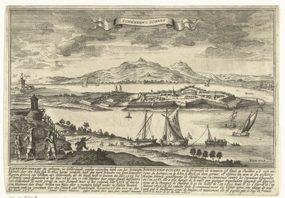 Gezicht op Schenkenschans door Gaspar Bouttats