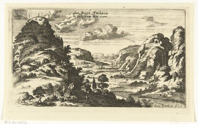 Gezicht op de berg Tabor en de transfiguratie van Christus door Gaspar Bouttats