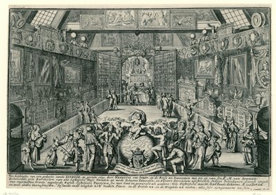 De loterij van Henricus van Soest in Antwerpen, 1695 door Gaspar Bouttats