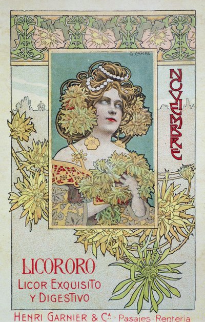 November, uit een kalender voor Henri Garnier & Co. door Gaspar Camps Junyent