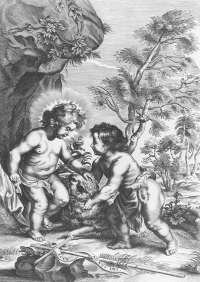 Christus en Johannes de Doper door Gaspar Huberti