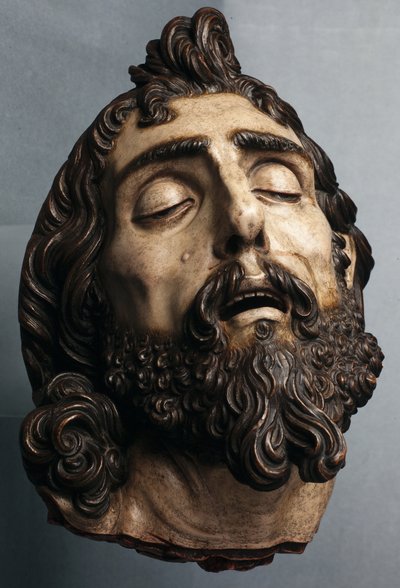 Hoofd van Johannes de Doper (geschilderd hout) door Gaspar Nunez Delgado