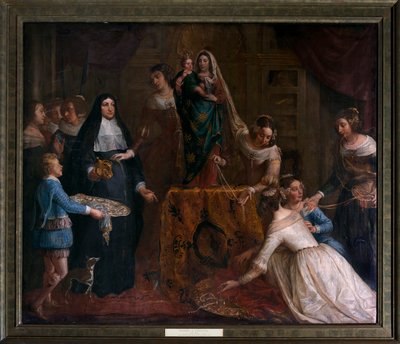 Aartshertogin Isabella van Spanje, die haar juwelen schenkt aan de Basiliek van St. Martin in Halle door Gaspar De Crayer