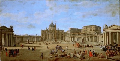 Piazza San Pietro, Rome door Gaspar van Wittel