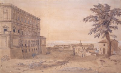 Het Palazzo Farnese in Caprarola door Gaspar van Wittel