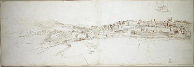 Uitzicht op Urbino vanaf de colle di San Donato door Gaspar van Wittel
