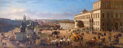 Uitzicht op Rome vanaf het Quirinaalplein door Gaspar van (1653 1736) Wittel