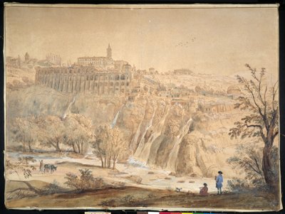 Uitzicht op het Basilian Klooster in Grottaferrata, Rome door Gaspar van Wittel