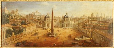 Piazza del Popolo, Rome door Gaspar van Wittel