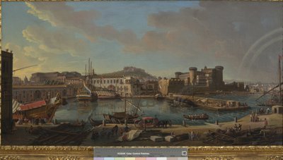De haven van Napels door Gaspar van Wittel