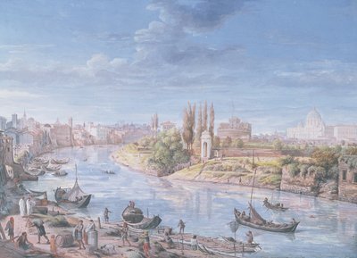 Uitzicht op Rome met Sint-Pieter en Castel Sant