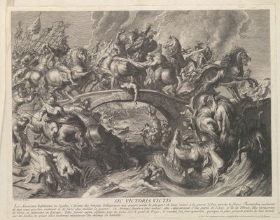 Gevecht met Amazones door Gaspard Duchange (attributed to)