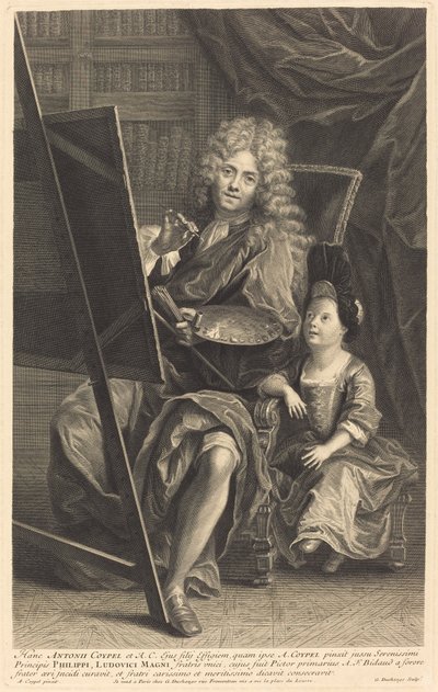 Antoine Coypel en Zijn Zoon door Gaspard Duchange after Antoine Coypel