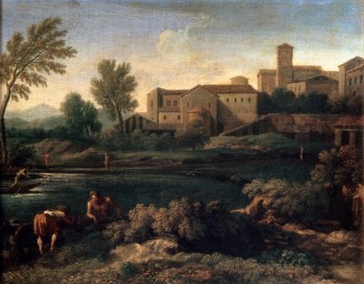 Een Klein Stadje in Latium, 1660s door Gaspard Dughet