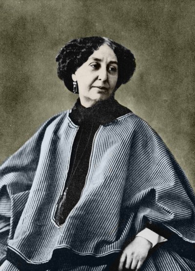 George Sand (Aurore Dupin, Barones Dudevant) (1804-1876), Franse schrijfster, gefotografeerd door Nadar rond 1865. door Gaspard Felix Tournachon Nadar