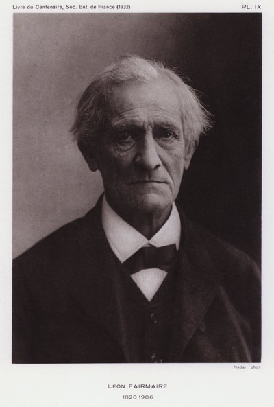 Leon Fairmaire, Franse entomoloog (zwart-wit foto) door Gaspard Felix Tournachon Nadar