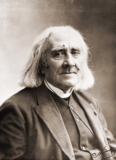 Portret van Franz Liszt door Nadar. 19e-eeuwse foto door Gaspard Felix Tournachon Nadar