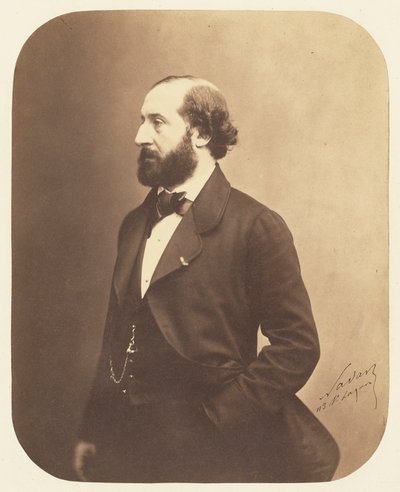 Portret van Émile Augier 1820-1889, 1857 door Gaspard Félix Nadar