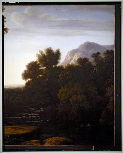 Italiaans Landschap (detail) door Gaspard Poussin Dughet
