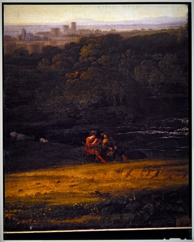 Italiaans Pastoraal Landschap (detail) door Gaspard Poussin Dughet