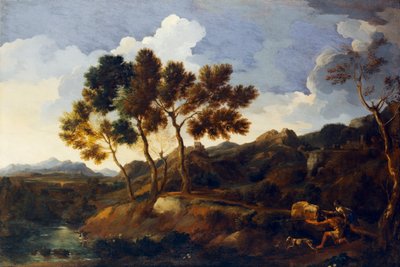 Landschap met Jagers c.1636-39 door Gaspard Poussin Dughet