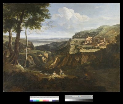 Uitzicht op het Camaldoli-klooster bij Frascati door Gaspard Poussin Dughet