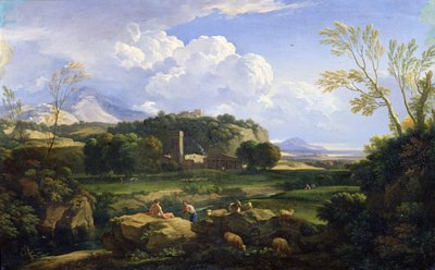 Uitzicht op de Romeinse Campagna door Gaspard Poussin Dughet