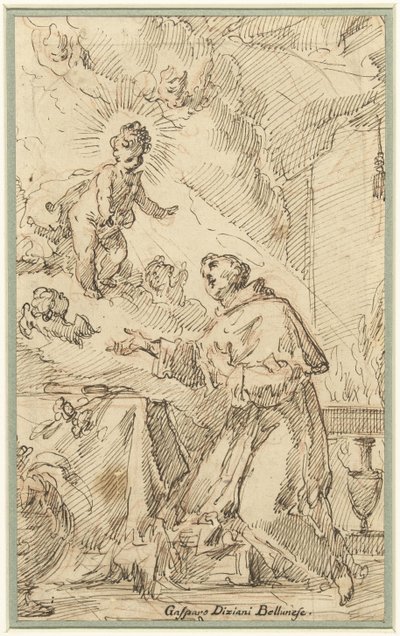 Het Christuskind verschijnt aan H. Antonius van Padua door Gasparo Diziani