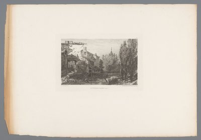 Gezicht op een beek bij Salins Franse etsen uit 1875 L
