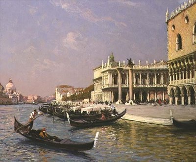 Venetië: Dogenpaleis, Marciana Bibliotheek en Santa Maria della Salute in de Verte door Gaston Hippolyte Boucart