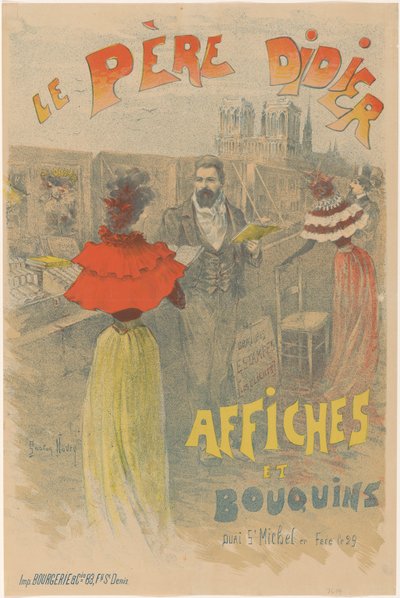 Affiche voor le Père Didier, boekhandelaar en verkoper van affiches door Gaston Noury
