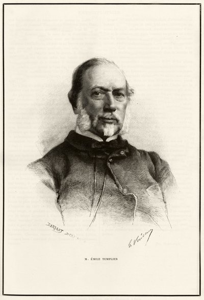 Portret van Emile Templier (1821-1891), medewerker van Louis Hachette (1800-1864), verantwoordelijk voor de productie van 