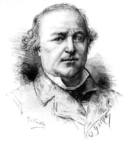 Portret van meester Charles Lachaud (1817-1882), Franse advocaat. Gravure door Vuillier in 
