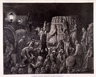 Covent Garden Market - Vroeg in de ochtend, 1872 door Gauchard Brunier