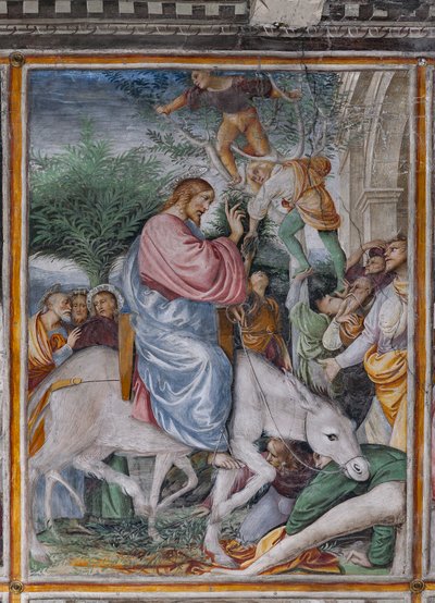 Detail van "Christus komt Jeruzalem binnen", uit "Het leven en de Passie van Christus" door Gaudenzio Ferrari