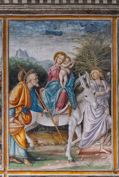 Detail van "Vlucht naar Egypte", uit "Het leven en de Passie van Christus" door Gaudenzio Ferrari