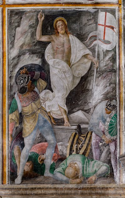 Detail van de opstanding van Christus, uit Het leven en de passie van Christus door Gaudenzio Ferrari