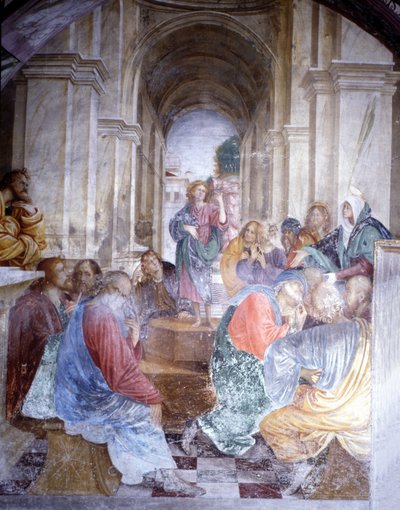 Discussie van Jezus met de dokters in de Tempel (fresco) door Gaudenzio Ferrari
