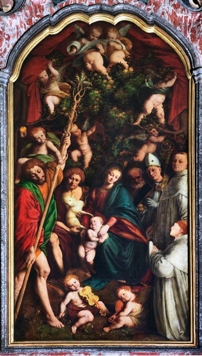 Madonna met heiligen of Madonna van de sinaasappels door Gaudenzio Ferrari