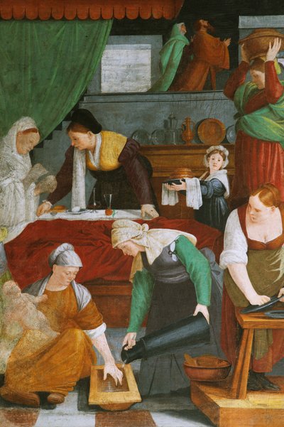 Geboorte van Maria en Annunciatie aan St. Anna en St. Joachim door Gaudenzio Ferrari