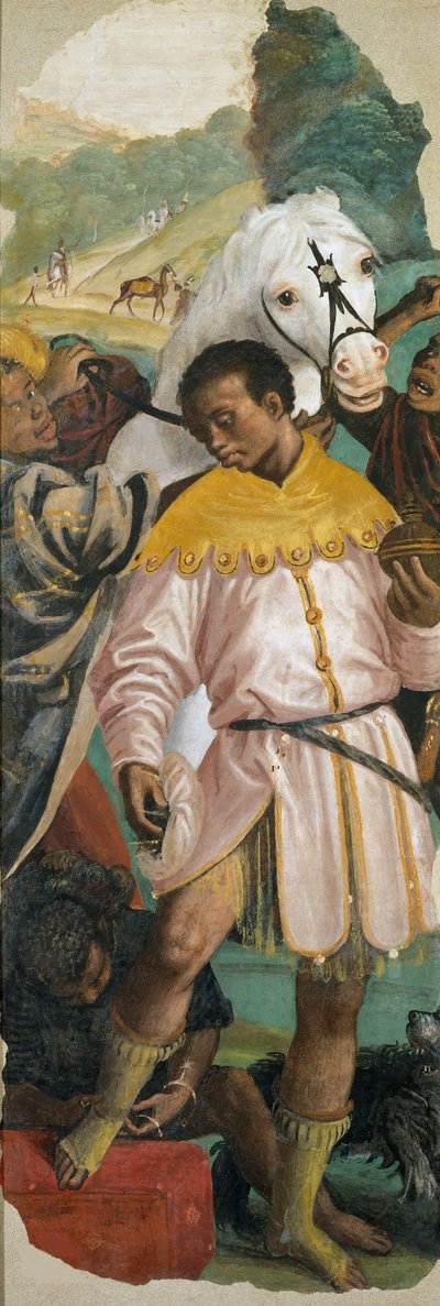 De Aanbidding der Wijzen (linker paneel) door Gaudenzio Ferrari