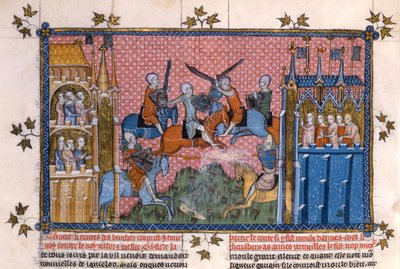 Scène uit de Romance van Lancelot van het Meer door Gautier