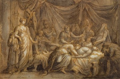 Andromache rouwt om de dood van Hector, 1760-63 door Gavin Hamilton